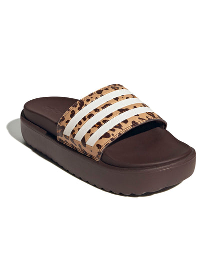 adidas Adilette Platform Slides - Shadow Brown/Cloud White/Magic Beigeimages2- The Sports Edit