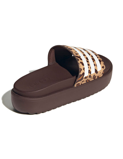 adidas Adilette Platform Slides - Shadow Brown/Cloud White/Magic Beigeimages3- The Sports Edit