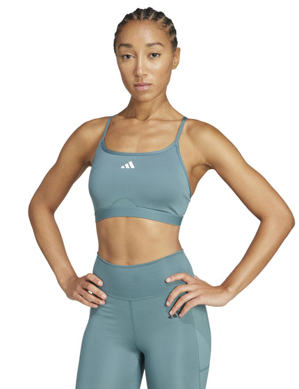 adidas Aeroreact Training 3-Stripes Bra - Preloved Tealimages1- The Sports Edit