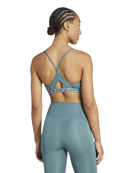 adidas Aeroreact Training 3-Stripes Bra - Preloved Tealimages2- The Sports Edit