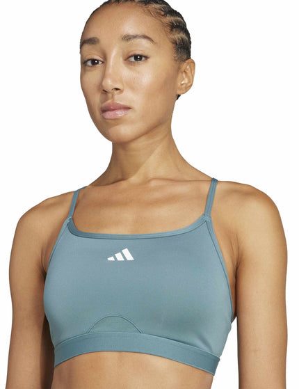 adidas Aeroreact Training 3-Stripes Bra - Preloved Tealimages3- The Sports Edit