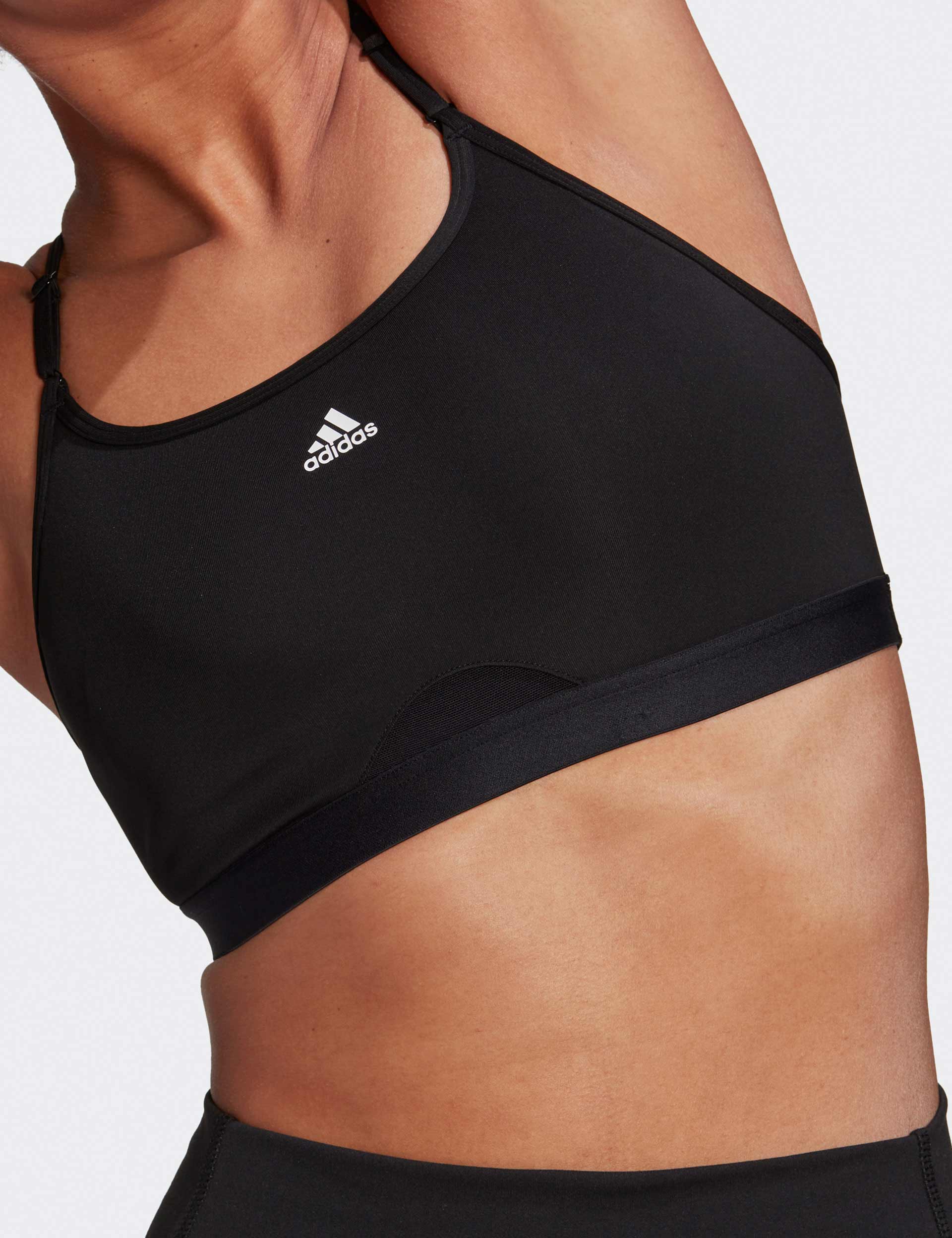adidas Training Everyday cotton light-support sports bra in black