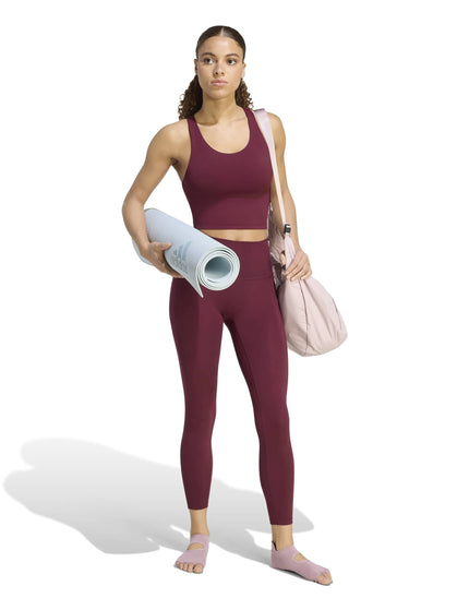 adidas All Me Medium-Support Long Line Bra Tank Top - Maroonimages5- The Sports Edit