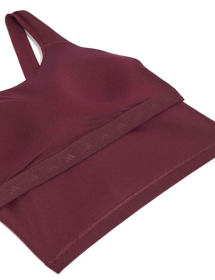 adidas All Me Medium-Support Long Line Bra Tank Top - Maroonimages6- The Sports Edit