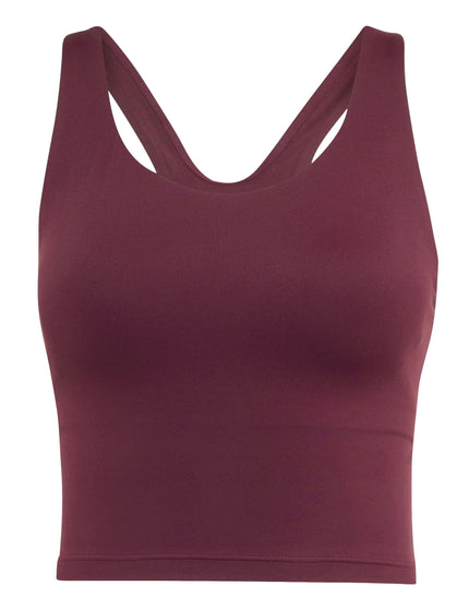 adidas All Me Medium-Support Long Line Bra Tank Top - Maroonimages7- The Sports Edit