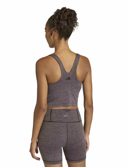 adidas All Me Medium Support Bra Tank Top - Aurora Coffee Melangeimages2- The Sports Edit