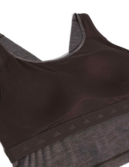 adidas All Me Medium Support Bra Tank Top - Aurora Coffee Melangeimages6- The Sports Edit