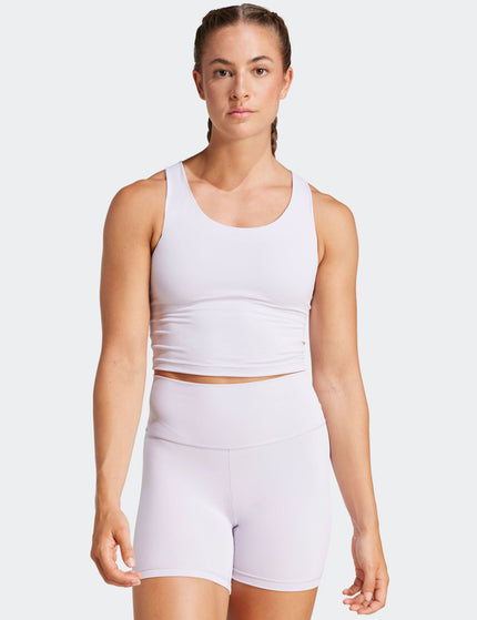 adidas All Me Medium-Support Long Line Bra Tank Top - Silver Dawnimages1- The Sports Edit