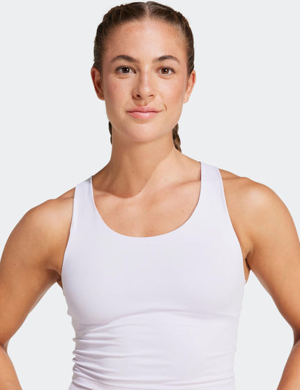 adidas All Me Medium-Support Long Line Bra Tank Top - Silver Dawnimages3- The Sports Edit