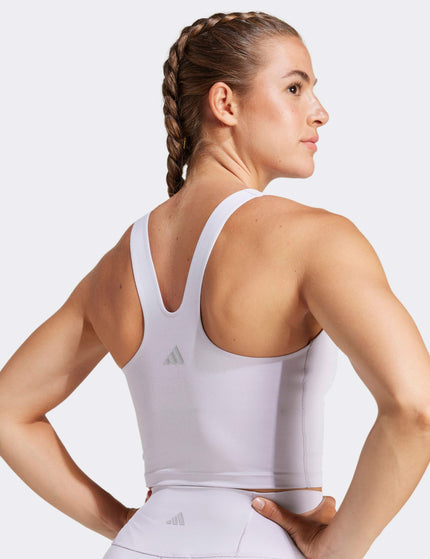 adidas All Me Medium-Support Long Line Bra Tank Top - Silver Dawnimages4- The Sports Edit