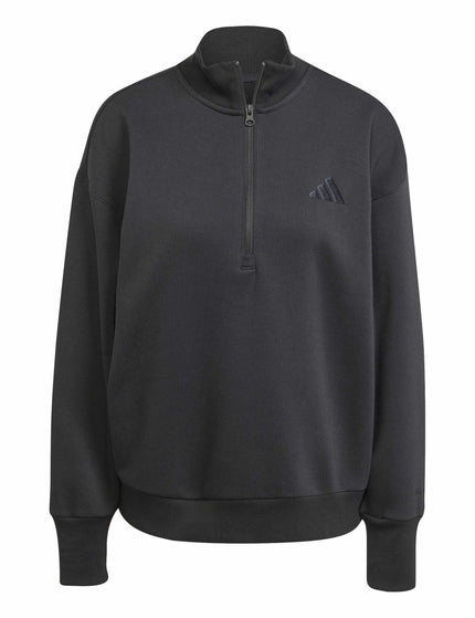 adidas ALL SZN Fleece Loose Quarter-Zip Sweatshirt - Blackimages6- The Sports Edit