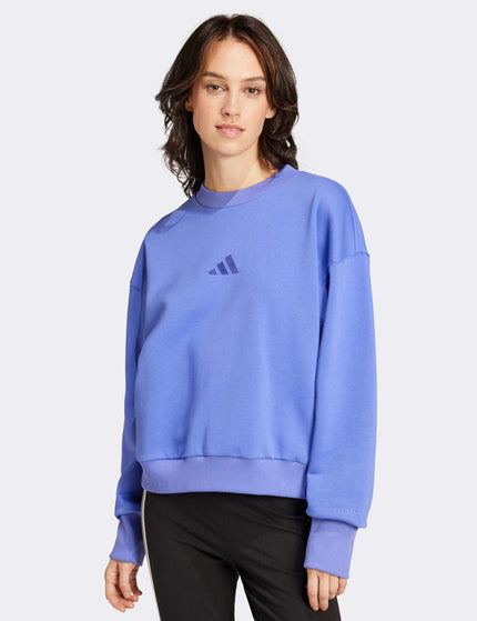 adidas ALL SZN Fleece Loose Sweatshirt - Semi Cobalt Blueimages1- The Sports Edit