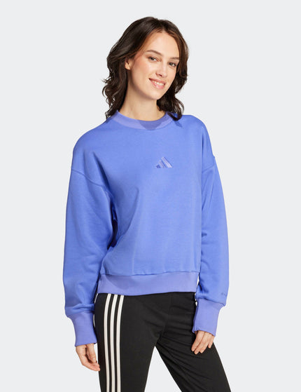 adidas ALL SZN Fleece Loose Sweatshirt - Semi Cobalt Blueimages5- The Sports Edit