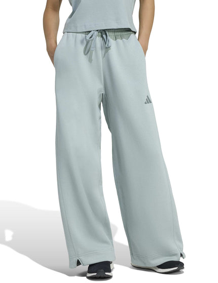 adidas ALL SZN Fleece Loose Wide-Leg Pants - Wonder Sageimages1- The Sports Edit