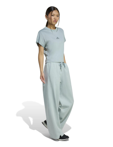 adidas ALL SZN Fleece Loose Wide-Leg Pants - Wonder Sageimages5- The Sports Edit