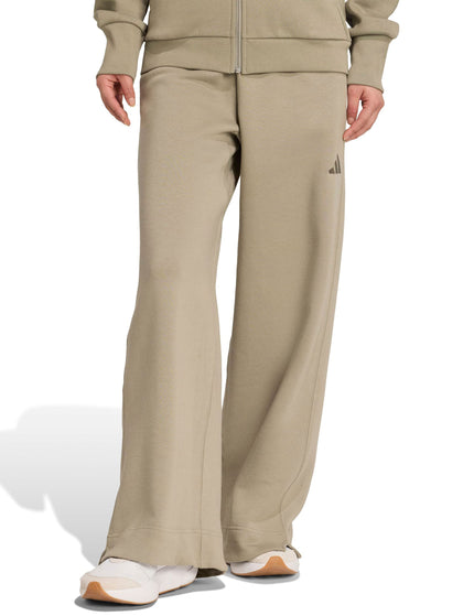adidas ALL SZN Fleece Loose Wide-Leg Pants - Silver Pebbleimages1- The Sports Edit