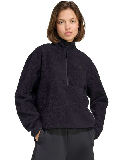 adidas City Tech High Pile Fleece Half-Zip Jacket - Blackimages1- The Sports Edit