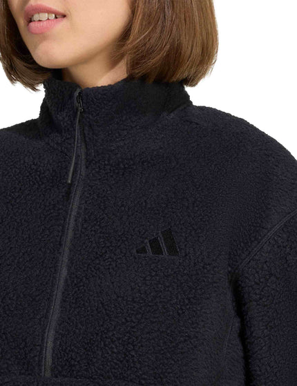adidas City Tech High Pile Fleece Half-Zip Jacket - Blackimages3- The Sports Edit