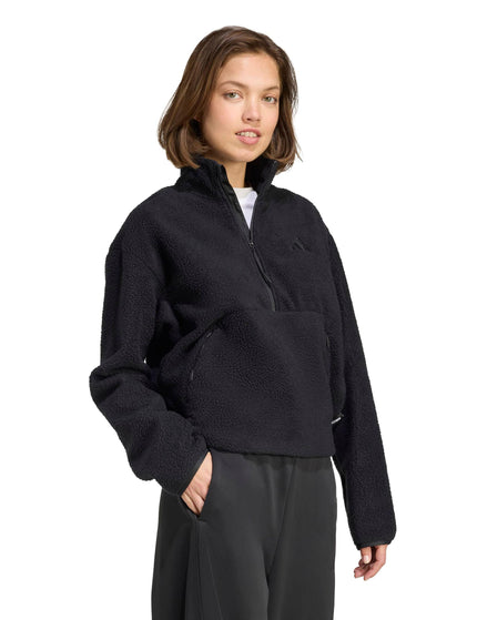 adidas City Tech High Pile Fleece Half-Zip Jacket - Blackimages5- The Sports Edit
