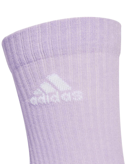 adidas Cushioned Crew Socks 3 Pairs - Powder Plum/White/Halo Mintimages4- The Sports Edit