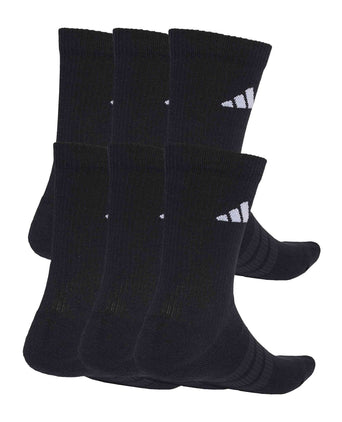 Cushioned Crew Socks 6 Pair Pack - Black/White