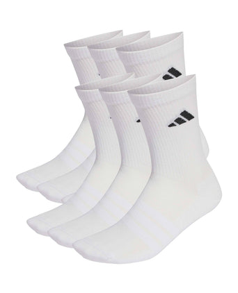 Cushioned Crew Socks 6 Pair Pack - White/Black