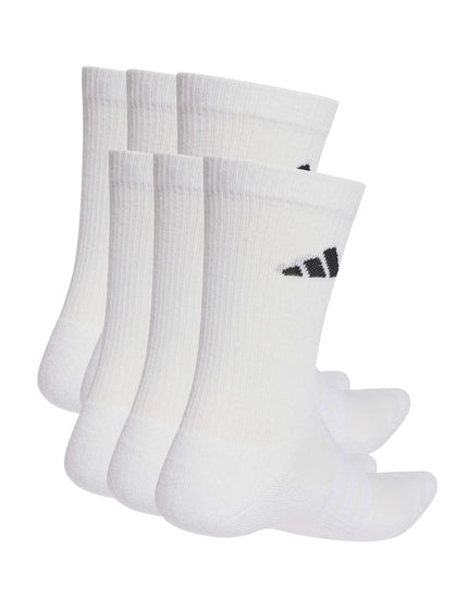 adidas Cushioned Crew Socks 6 Pair Pack - White/Blackimages2- The Sports Edit