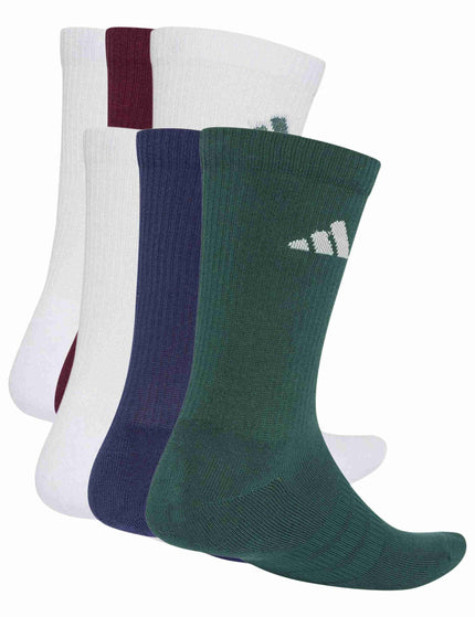 adidas Cushioned Crew Socks 6 Pair Pack - White/Dark Blue/Maroon/Collegiate Greenimages2- The Sports Edit