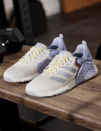 adidas Dropset 3 Strength Training Shoes - Chalk White/Halo Silver/Violet Toneimages8- The Sports Edit