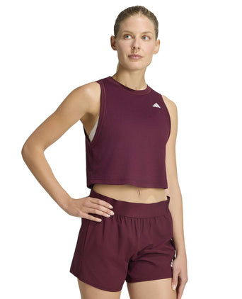 Train Essentials Boxy Workout Tank Top - Maroon