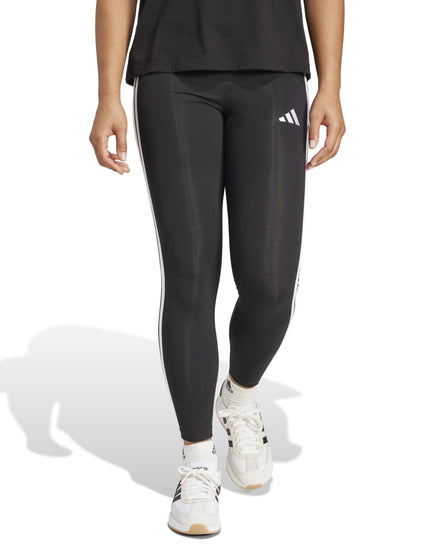 adidas Essentials 3-Stripes Cotton Leggings - Black/Whiteimages1- The Sports Edit