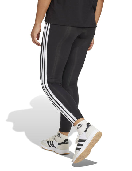 adidas Essentials 3-Stripes Cotton Leggings - Black/Whiteimages2- The Sports Edit