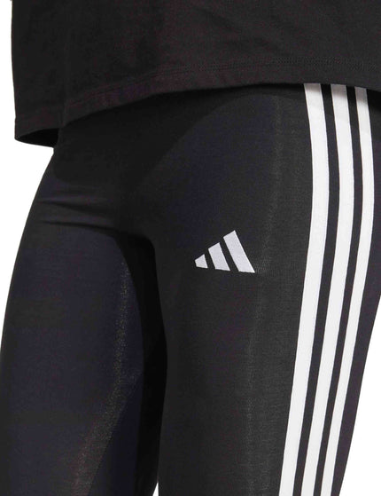 adidas Essentials 3-Stripes Cotton Leggings - Black/Whiteimages3- The Sports Edit