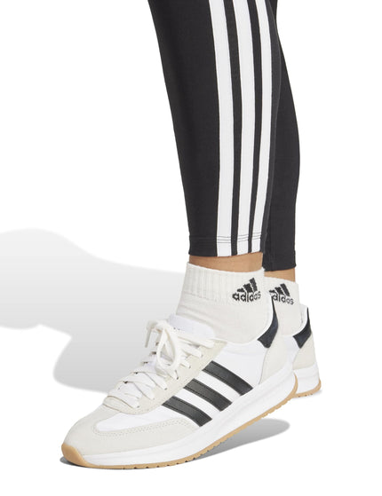 adidas Essentials 3-Stripes Cotton Leggings - Black/Whiteimages4- The Sports Edit