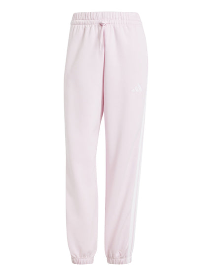 adidas Essentials 3-Stripes Fleece Loose-Fit Joggers - Clear Pink/Whiteimages6- The Sports Edit