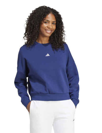 adidas Essentials Small Logo Feelcozy Sweatshirt - Dark Blue/Whiteimages5- The Sports Edit