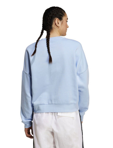 adidas Essentials Small Logo Feelcozy Sweatshirt - Glow Blue/Whiteimages2- The Sports Edit
