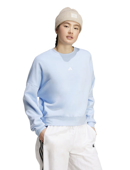 adidas Essentials Small Logo Feelcozy Sweatshirt - Glow Blue/Whiteimages5- The Sports Edit