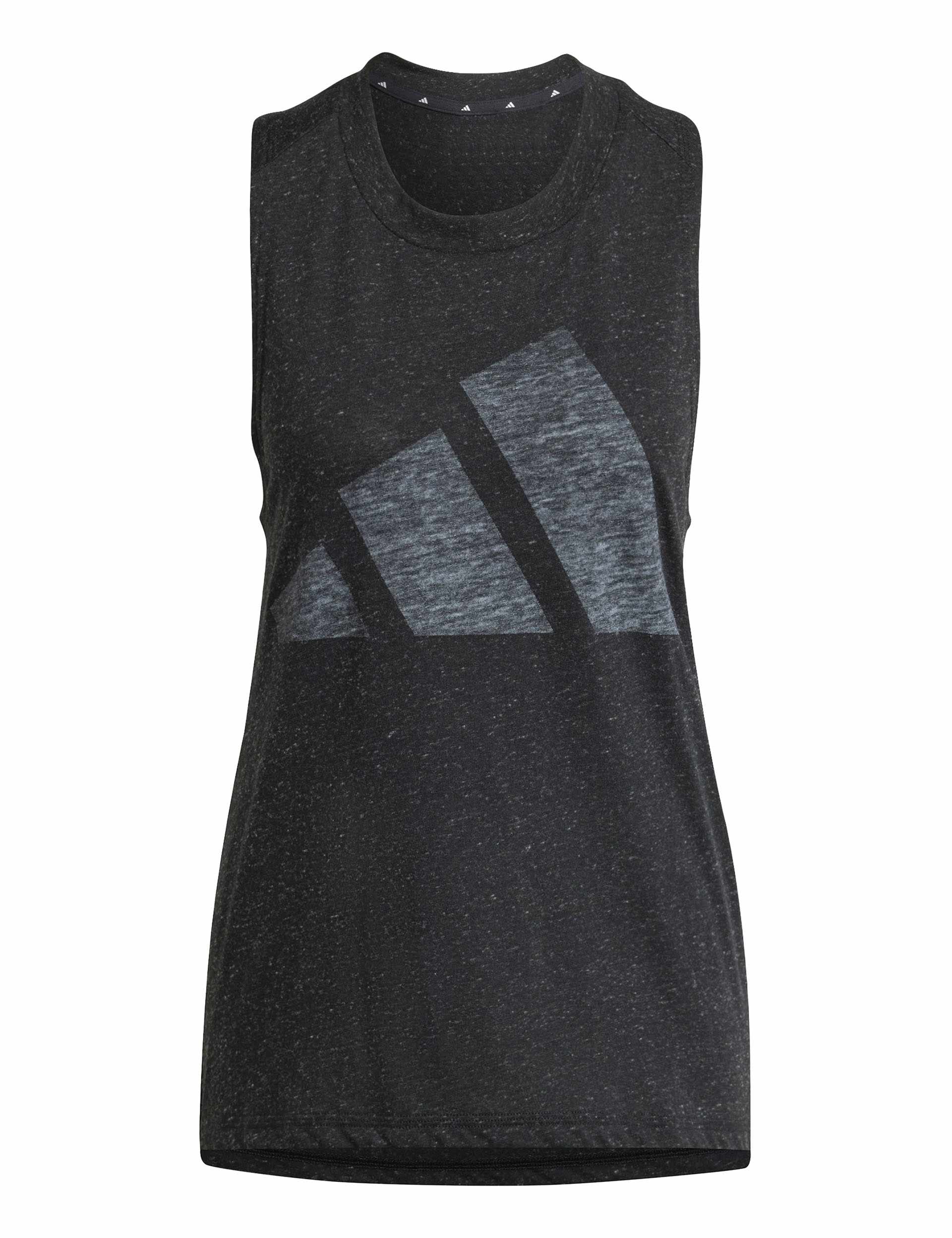 H10199 adidas | Essentials Winners Tank Top - Black/White | The Sports Edit