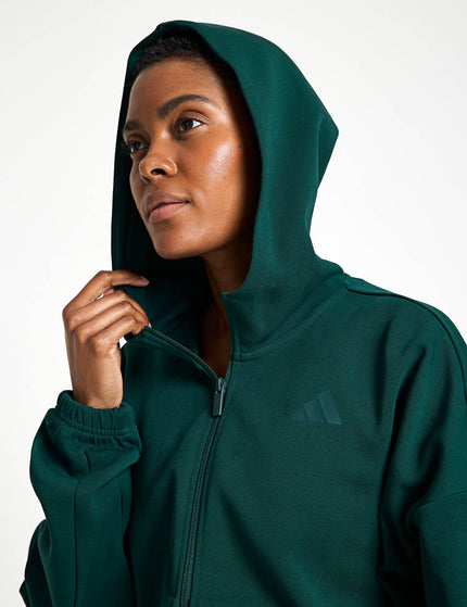adidas Future Icons Small Logo Full-Zip Hoodie - Aurora Ivyimages3- The Sports Edit