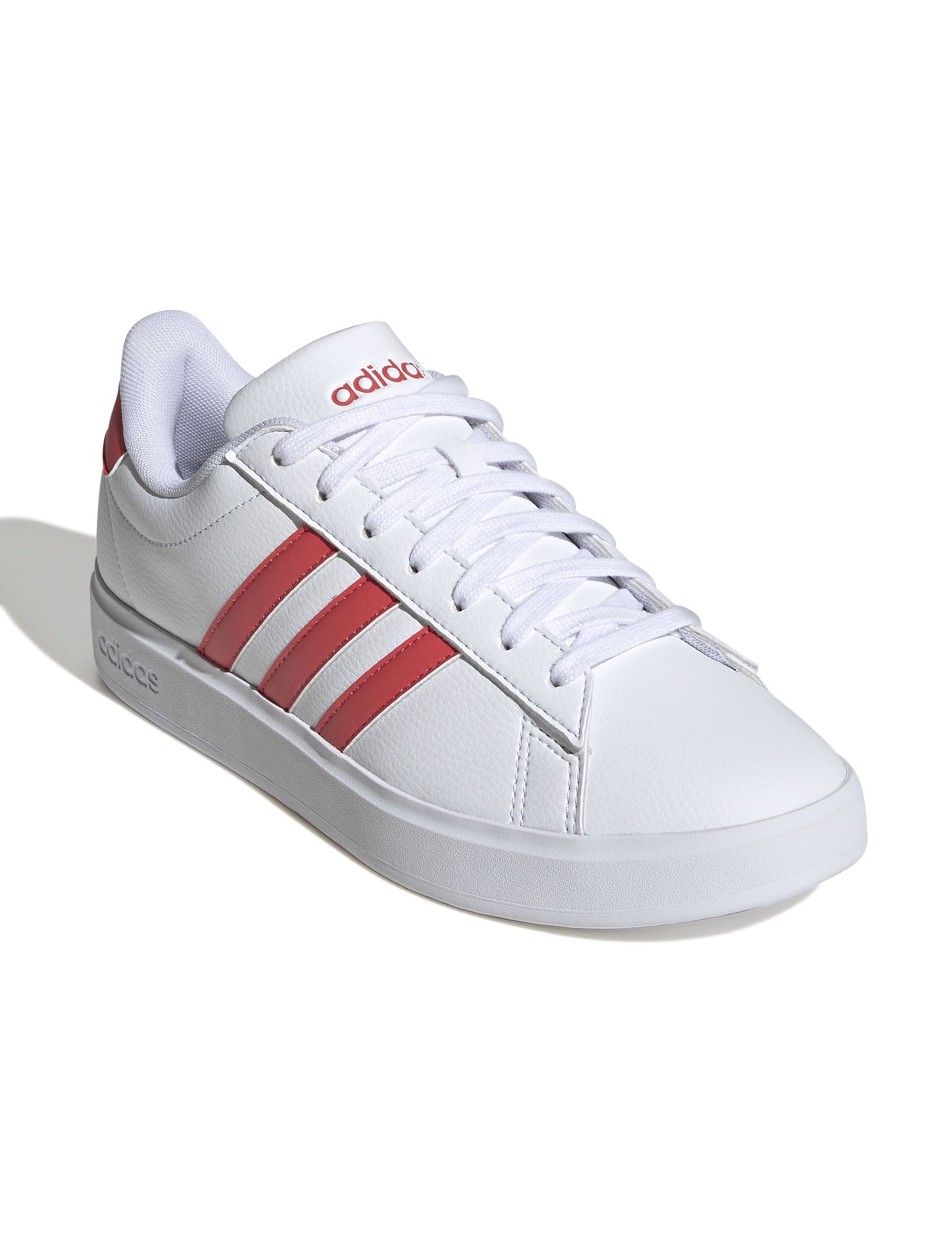 adidas Grand Court Shoes Cloud White/Red The Sports Edit