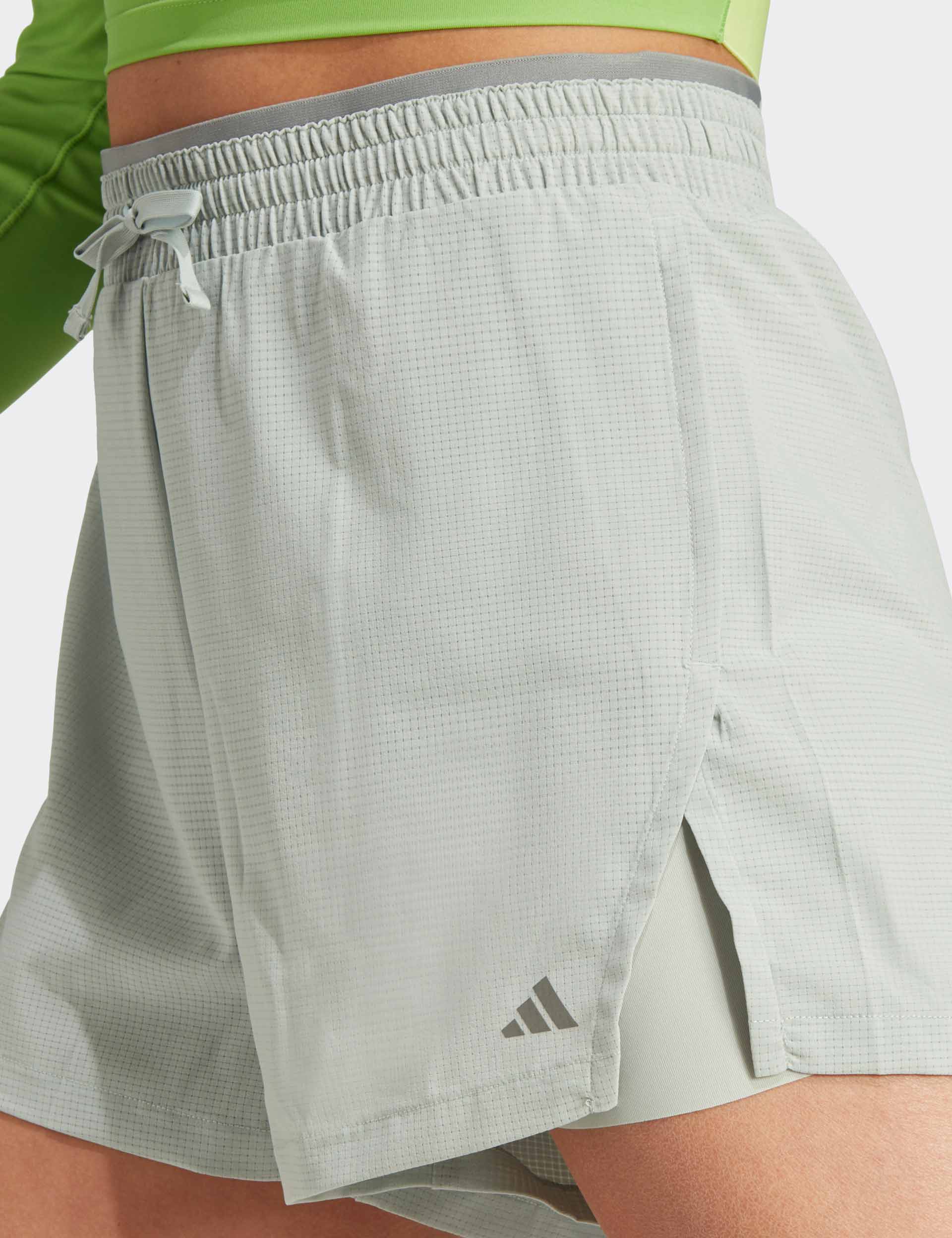 adidas | HIIT HEAT.RDY Two-in-One Shorts - Silver | The Sports Edit