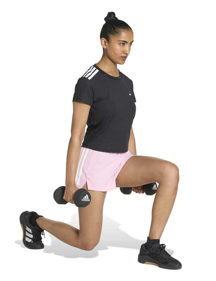 adidas Hyperglam 3-Stripes Woven Shorts - True Pinkimages5- The Sports Edit