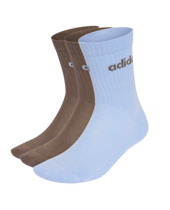 Linear Crew Cushioned Socks 3 Pairs - Earth Strata/Glow Blue