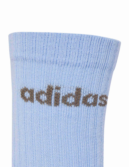 adidas Linear Crew Cushioned Socks 3 Pairs - Earth Strata/Glow Blueimages3- The Sports Edit