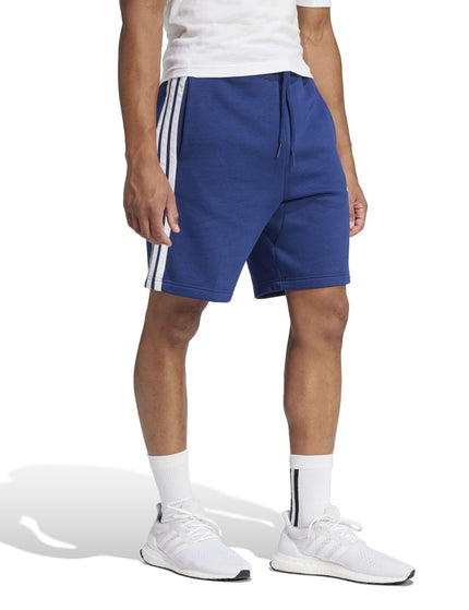 adidas Essentials 3-Stripes Fleece Shorts - Dark Blue/Whiteimages3- The Sports Edit