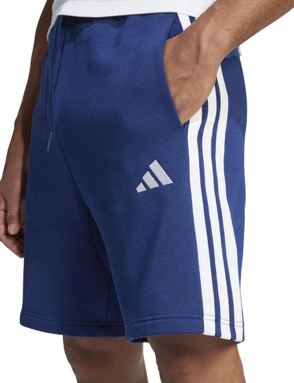 adidas Essentials 3-Stripes Fleece Shorts - Dark Blue/Whiteimages4- The Sports Edit