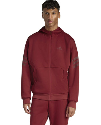 Future Icons 3-Stripes Full-Zip Hoodie - Active Maroon