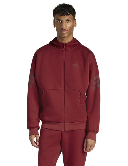 adidas Future Icons 3-Stripes Full-Zip Hoodie - Active Maroonimages1- The Sports Edit