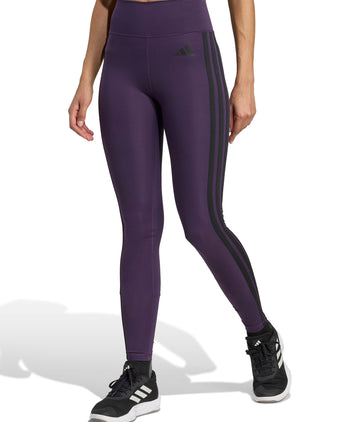 Optime Essentials 3-Stripes 7/8 Leggings - Aurora Plum/Black
